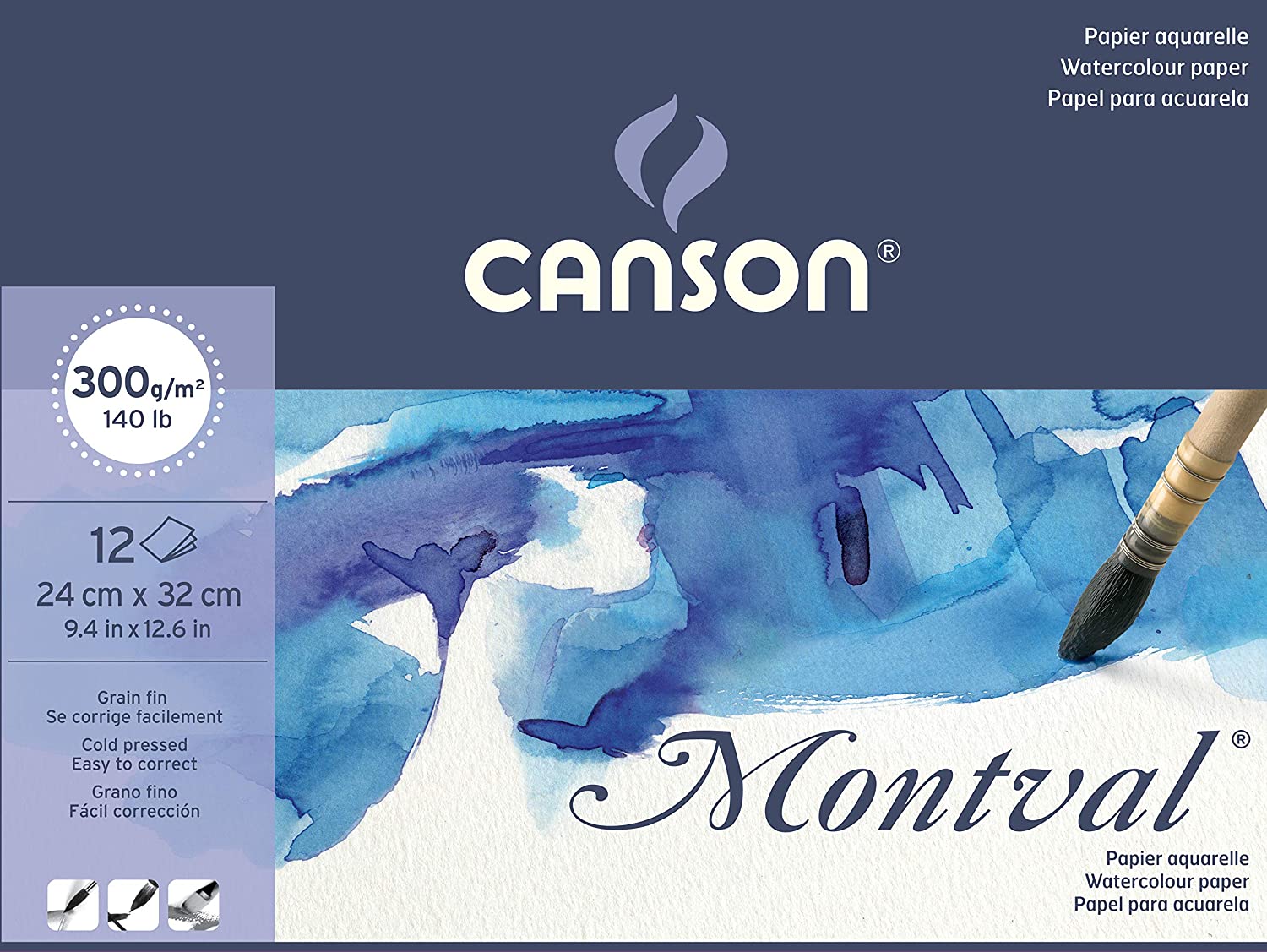 Canson Montval 24x32 Suluboya Blok 300gr. 12 Sayfa