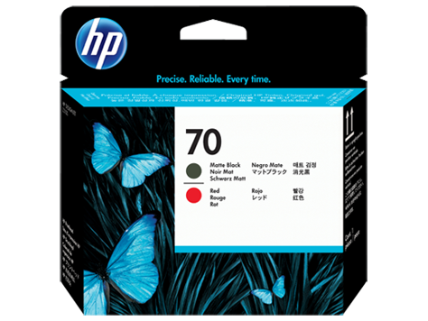HP 70 Matte Black and Red DesignJet Printhead (C9409A)