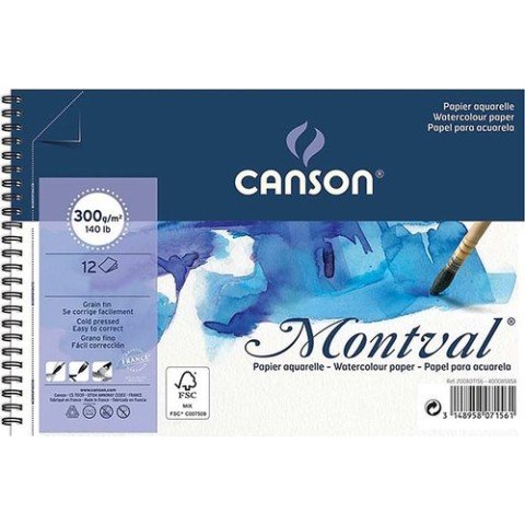 Canson Montval Spiralli Blok 32x41 300gr.12 Sayfa
