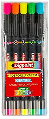 Bigpoint Fosforlu Kalem Cep Tipi 5'li Set
