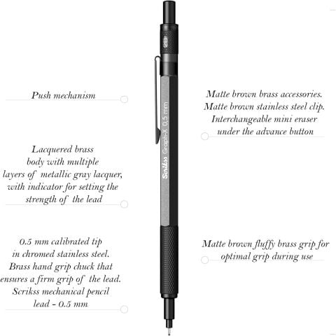 Scrikss Graph-X Mekanik Kurşun Kalem 0.5 Antrasit