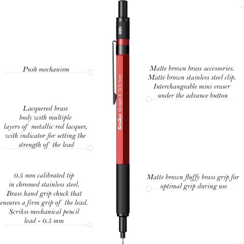 Scrikss Graph-X Mekanik Kurşun Kalem 0.5 Kırmızı