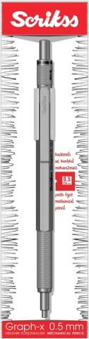 Scrikss Graph-X Mekanik Kurşun Kalem 0.5 Kurşun Gri