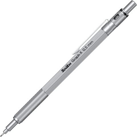 Scrikss Graph-X Mekanik Kurşun Kalem 0.5 Kurşun Saten Gri