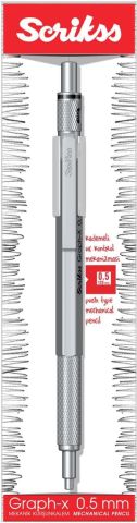 Scrikss Graph-X Mekanik Kurşun Kalem 0.5 Kurşun Saten Gri
