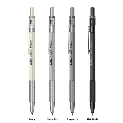 Scrikss Graph-X Mekanik Kurşun Kalem 2.0mm Saten Gri
