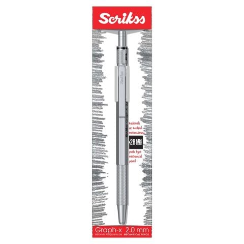 Scrikss Graph-X Mekanik Kurşun Kalem 2.0mm Saten Gri