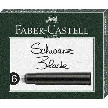 Faber Castell Dolma Kalem Kartuşu Siyah 6'lı