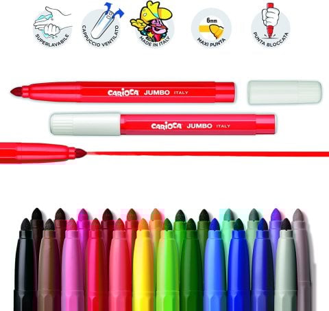 Carioca Jumbo Süper Yıkanabilir Keçeli Boya Kalemi 36’lı 40485