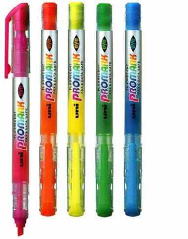Uni PROMARK eye Cep Tipi Fosforlu Kalem 5 Renk