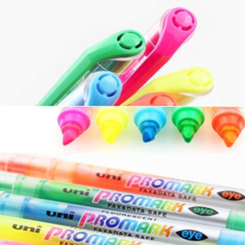 Uni PROMARK eye Cep Tipi Fosforlu Kalem 5 Renk