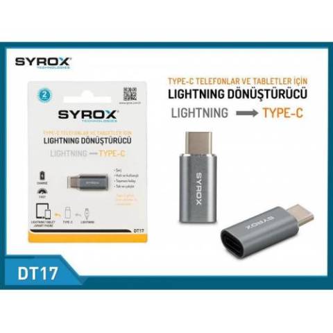 Syrox DT17 Lightning to Type-C Dönüştürücü