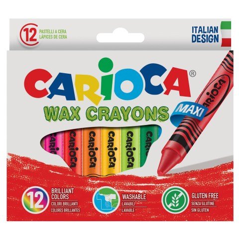 Carioca Wax Maxi Yıkanabilir Pastel Boya Kalemi 12 Renk