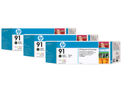 HP 91 3'lü Paket 775 ml Mat Siyah Mürekkep Kartuşları (C9480A)