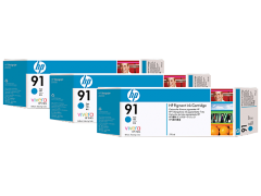 HP 91 3-pack 775-ml Cyan Ink Cartridges (C9483A)