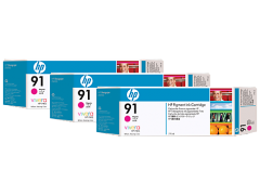 HP 91 3'lü Paket 775 ml Macenta Mürekkep Kartuşu (C9484A)
