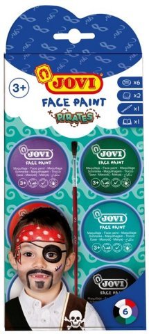 Jovi Krem Yüz Boyası 6 Renk 8ml+Fırça+2 Sünger Korsan
