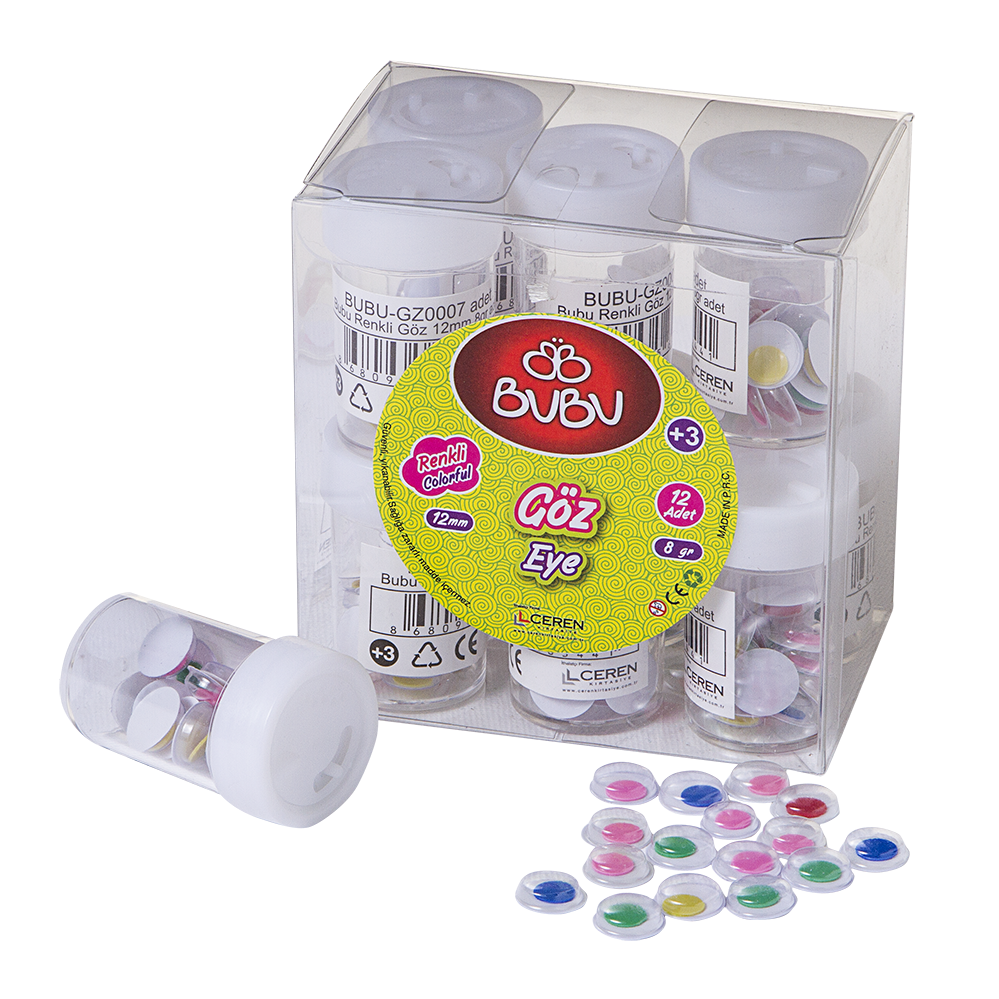 Bu-Bu Renkli Oynar Göz 12mm