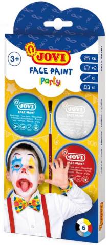 Jovi Krem Yüz Boyası 6 Renk 8ml+Fırça+2 Sünger Eğlence