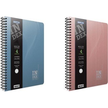 Index Spiralli Sert Kapak Seperatörlü19x26 Defter 140YP Kareli