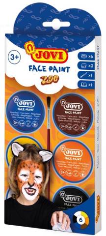 Jovi Krem Yüz Boyası 6 Renk 8ml+Fırça+2 Sünger Hayvanat