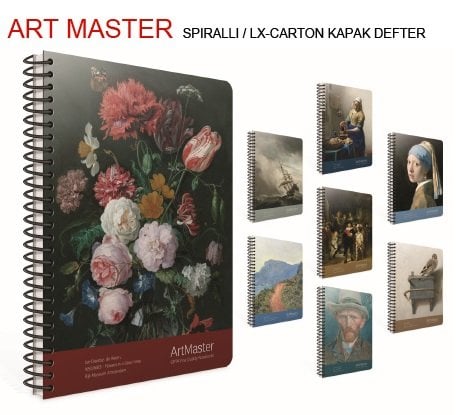 Art Master Spiralli Karton Kapak Defter 19x26 100YP Düz