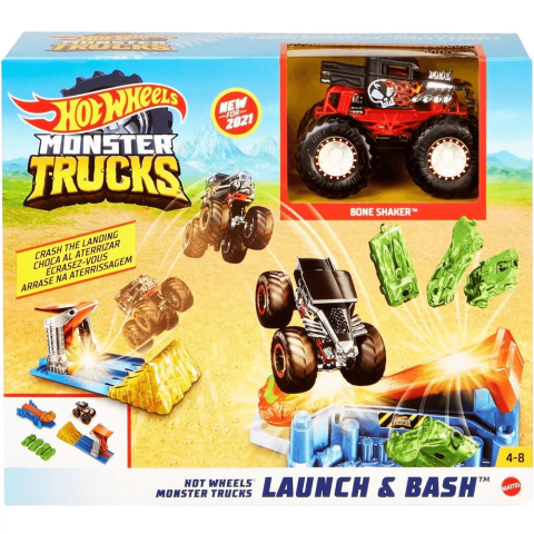 Hot Wheels Monster Trucks Fırlat ve Çarpış Oyun Seti GVK08