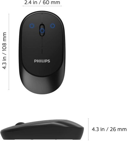 Philips M314 Kablosuz Sessiz Mouse Siyah
