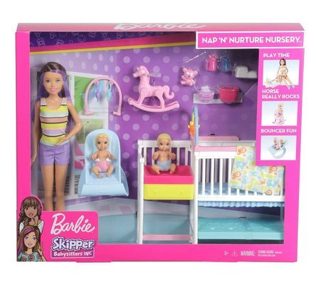 Barbie Bebek Bakıcısı Skipper Uyku Eğitiminde Oyun Seti GFL38