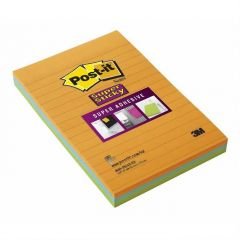 Post-it® Super Sticky Not Neon Turuncu Yeşil Mavi 102x152mm 45 Yaprakx3 Renk