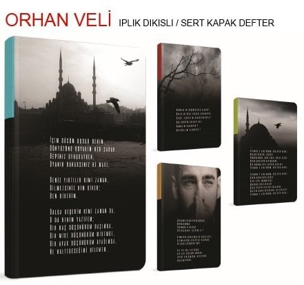 Orhan Veli 13x21 Sert Kapak Defter 112yp.Çizgisiz