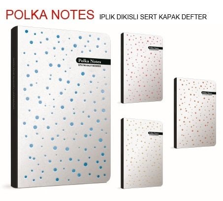 Polka 9x14 Sert Kapak Defter 120yp.Çizgisiz