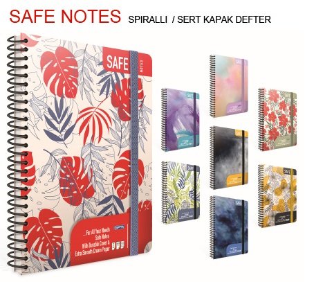 Safe Notes 17x24 Sert Kapak Defter 120yp.Noktalı