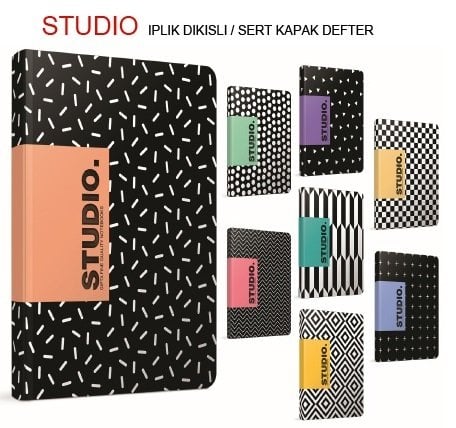 Studio 17x24 Sert Kapak Defter 120yp.Çizgili