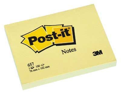 Post-it® Not, Sarı, 100 yaprak, 76x102mm