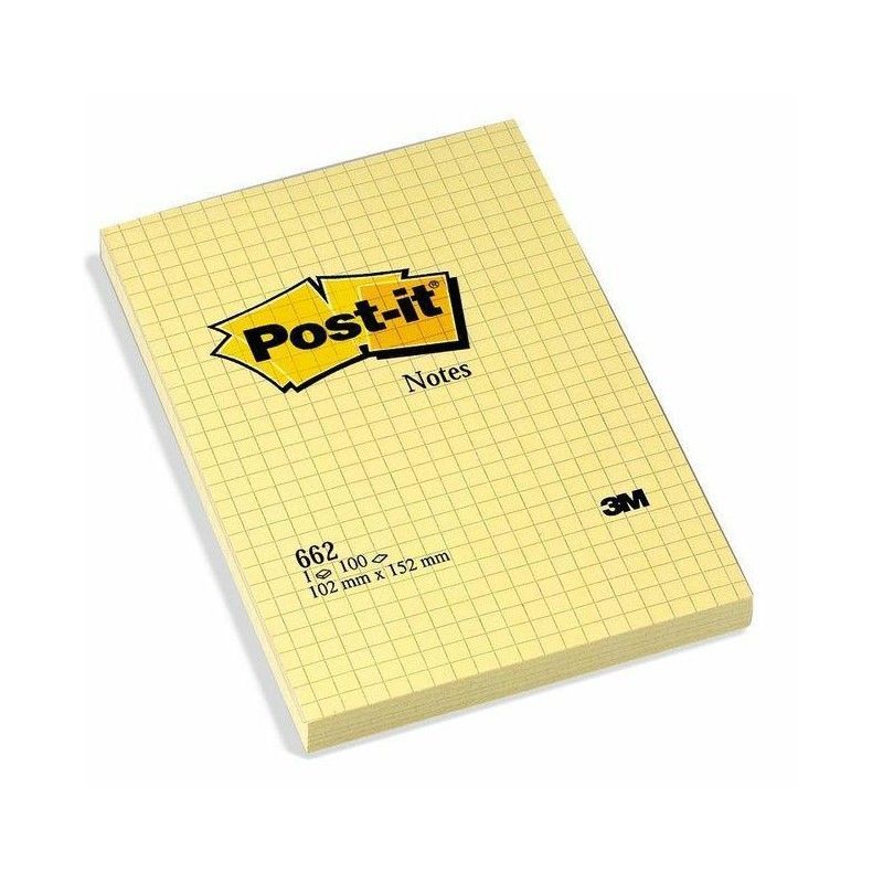 Post-it® Not, Kareli Sarı, 100 yaprak, 102x152mm