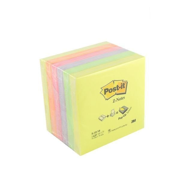 Post-it® Z-Not, Neon Renkler, 100 yaprak, 76x76mm ,6'lı paket