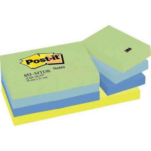 Post-it® Not, Mint Serisi, 4 renk x 3 blok, 100 yaprak, 38x51mm