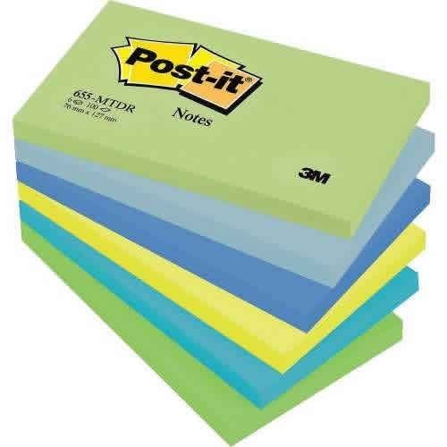 Post-it® Not, Mint Serisi, 6'lı Paket,  100 yaprak, 76x127mm