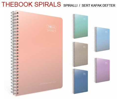 Thebook A4 Sert Kapak Spiralli Pastel Defter 140yp.Çizgili