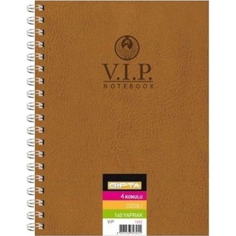Gıpta VIP Spiralli Deri Kapak Defter A4 140yp.Kareli