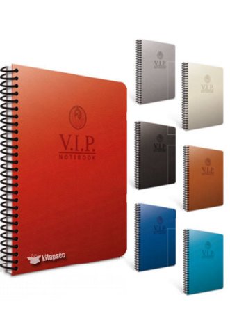 Gıpta VIP Spiralli Deri Kapak Defter A4 140yp.Kareli