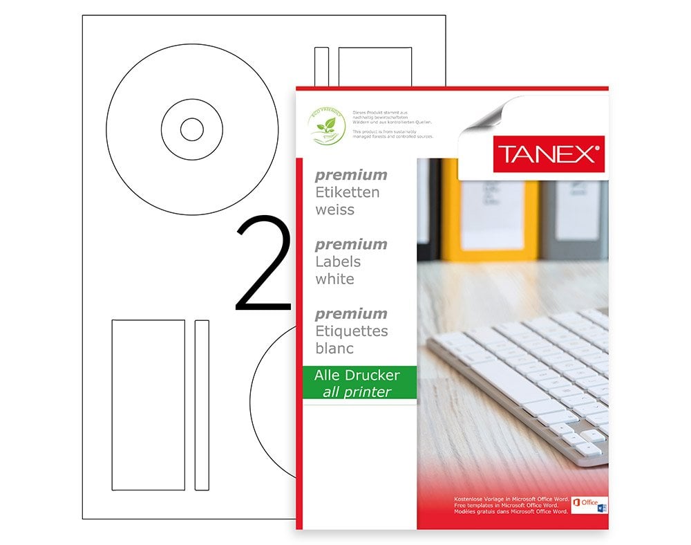 Tanex TW-2116 Laser Etiket 118x37mm Cd 2'li