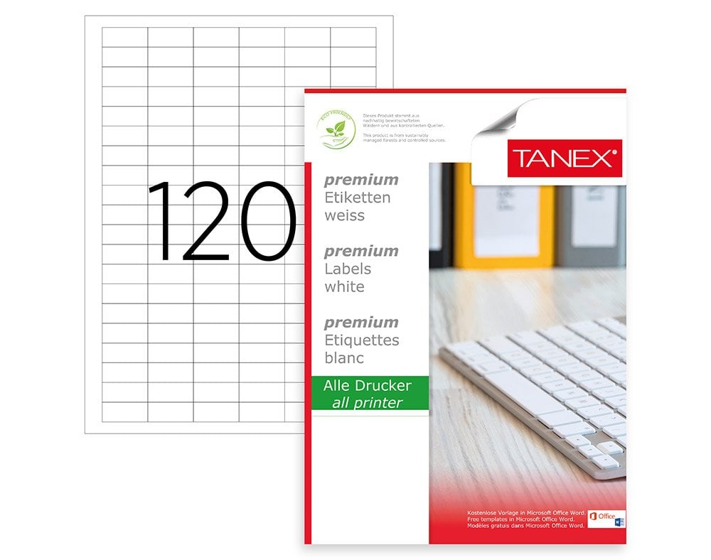 Tanex TW-2120 Laser Etiket 31x14mm