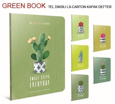 Green Book A4 Karton Kapak Defter 60YP Çizgili