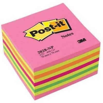 Post-it® Küp Not, Gökkuşağı Pembe Tonları, 450 yaprak, 76x76mm