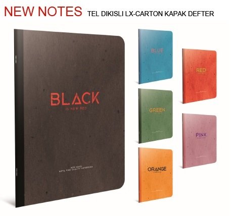 New Notes A4 Karton Kapak Defter 60YP Kareli