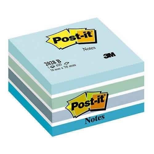 Post-it® Küp Not, Mavi Tonları, 450 yaprak, 76x76mm
