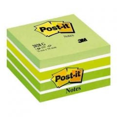 Post-it® Küp Not, Yeşil Tonları, 450 yaprak, 76x76mm