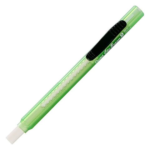 Pentel Sürgülü Kalem Silgi Şeffaf Gövdeli Yeşil ZE11T-D
